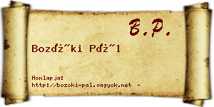 Bozóki Pál névjegykártya